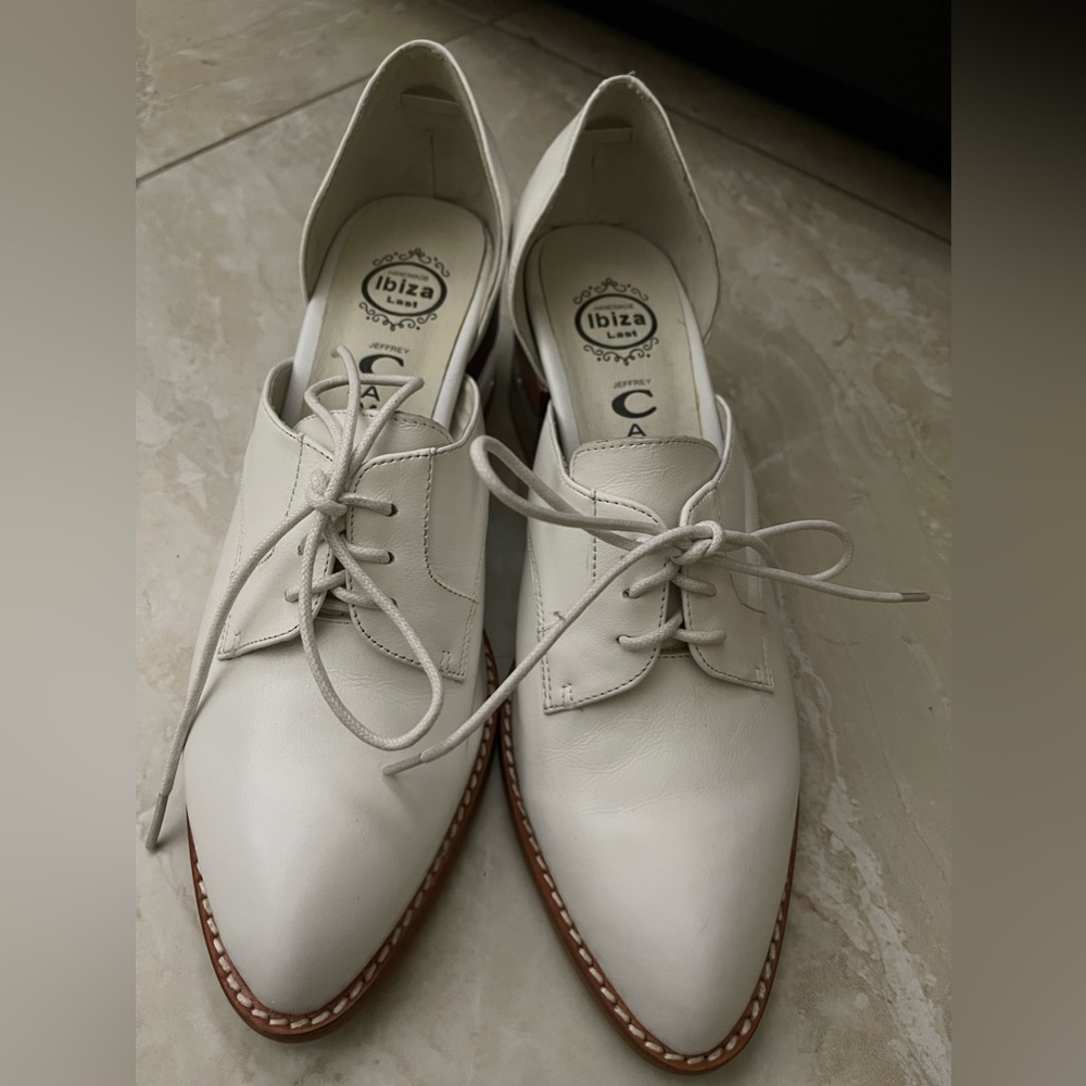 Jeffrey Campbell white heels 9.5 lightly used ibiza clear heel
